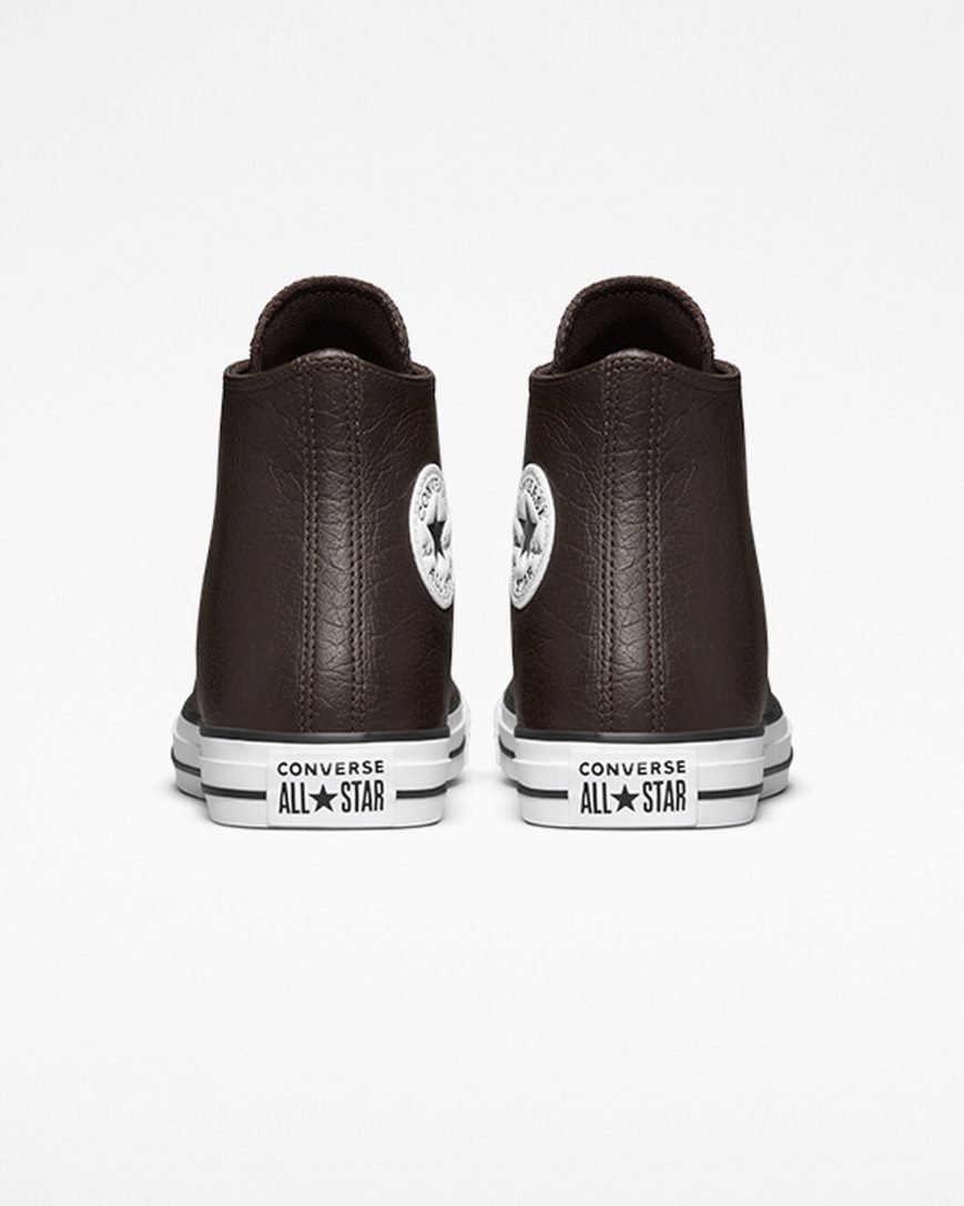 Men's Converse Chuck Taylor All Star Tumbled Leather High Top Shoes Brown / White / Black | AU 6C5E0V